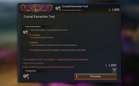 bdo crystal extraction tool recipe.